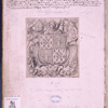 Front pastedown. Notes in modern hand and coat of arms of the abbey of Citeaux.