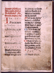 Incipit of text, rubric, music, red and blue initials; stamp of Melk