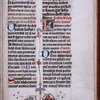 3-line historiated intial of St. Coloman whose relics are at Melk