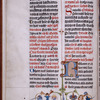Large initial on a gold field, quire signature as "quartus"
