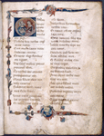 Historiated initial of Boethius and Lady Philosophy (?)