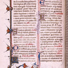 Page of text with initials and penwork; catchword