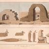 No. 1. Egyptian arch in Thebes; No. 2. Egyptian arch in Thebes; [No. 3. Animal mummies]: 1.Ibis, 2. Ape, 3. Fox, 4. Cat, 5. Ram, 6. Crocodile; 7. Bull.