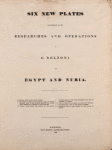 Title page for "Six new plates".