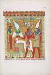 Gran bassorelievo della tomba di Menphtah I [read Sethos I] rappresentante il Faraone guidato dal dio Horus al cospetto di Osiride e di Athyr infernali.