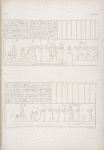 Quadri del tempio maggiore di Edfu [Idfu]. Bari, o barche di Phre [Ra] nelle dodici ore del giorno]: Bari dell' ora prima. - Bari dell' ora seconda.