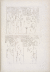 Tebe [Thebes], Palazzo di Luqsor [Luxor]: 1. Offerte di  Menphtah I [Merneptah] ad Amon-rê [Amon] e ad Athyr [Hathor]. 2. Libazione di Amenophis-Memnone ad Ammone e a Neith.