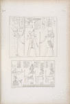 1. Thutmes V, seguito da Sate [Satis], vien dinnanzi a Phrê [Ra]. - Dakke [el-Dakka]:  2. Il re etiope Erkamon [Arqamani] offre a Thoth, Meni e Archenufi.