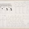 Musica e danza. Un uomo e due donne che cantano; cantori e cantatrici coll' accompagnamento dell' arpa.