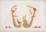 Due sonatori di arpa figurati nella tomba di Ramses IV.