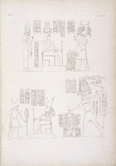 Fig. 1. Tolomeo-Epifane fa offerte a Filadelfo e Arsinoe. Fig. 2. Tolomeo-Euergete II dinnanzi a Har-hat (Ermete trismegisto). Fig. 3 Tolomeo-Filometore percote un mazzo di vinti.