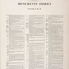 Indice delle tavole di questo primo volume. Monumenti Storici.