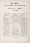 Indice delle tavole di questo primo volume. Monumenti Storici.