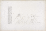 Seguito e fine della precedente iscrizione. Due immagini di prigioni, africano e asiatico, scolpite nella base del colosso di Ramses III [Ramses II] al Ramsesseion [Ramesseum].