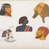 Teste di alcuni stranieri figurati nelle tavole precedenti, ritratte nella stessa dimensione, o ridotte a un terzo delle figure originali.