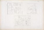 Fig. 1. Menphtah III offre fiori ad Amon-rê e Tamon [Neith].  Figg. 2, 3. Scene domestiche del re Ramses IV [Ramses III].