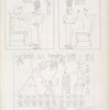 Figg. 1, 2. Altre scene domestiche del medesimo re. Comincia la rappresentazione della serie di sue conquiste a Medinet-Abu [Medinet Habu]:  Fig. 3. Percote i popoli vinti dinnanzi a Phtah-Sokari [Ptah].