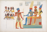 Presenta quelli schiavi ad Amon-rê [Amon], Phrê [Khonsu] e Mut, triplice deità dello Speco.
