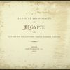 La vie et les paysages en Egypte