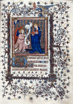 Miniature of Annunciation against a tessellated ground