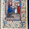 Miniature of Annunciation, initials, linefillers, and border design