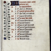 Opening of calendar for the month of January, with entries on every line, in French