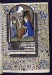 Miniature of the Annunciation with the Virgin reading a book (in a chemise binding?)