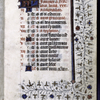 Opening page of calendar, written in French