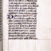 Example of different style of decoration prevalent at end of codex.  Blue initial with red penwork, yellow daubs as placemarkers