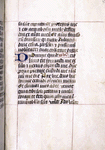 Example of different style of decoration prevalent at end of codex.  Blue initial with red penwork, yellow daubs as placemarkers