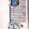 6-line gold initial to open lauds; border decoration including open pea pods with golden peas