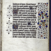 Opening of French section, in mid-sentence.  Initials and border design