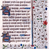 Page of French text with initials, linefillers, and border design