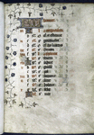 Opening page of calendar, written in French