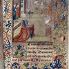 In the background, Joachim and Anna at the Golden Gate; in the foreground, presumably Joachim's offering at the temple refused by the High Priest