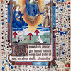 Last Judgment, with Mary and John the Baptist (?) looking on from heaven as the dead rise from their graves