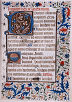Opening of main text, rubric, initials, border design