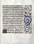 Opening of main text in mid-sentence; border decoration and small initial