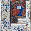 Miniature of the Holy Trinity and French text.