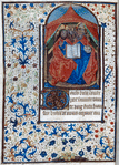 Miniature of the Holy Trinity and French text