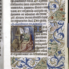 Miniature of Mark, small initial, border design, "rubrics" in blue