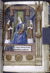 Miniature of Virgin and Child and opening of French text