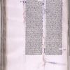 Initials with elaborate penwork, book name and chapter numbers in red and blue. Catchword