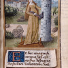 Text with initial; miniature of Courage