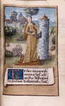 Text with initial; miniature of Courage