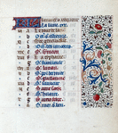 Opening page of calendar, written in French