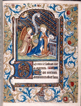 Annunciation, against a tessellated ground, but with geometric designs in the border