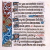 Page of text with border design, initials, linefillers and rubrics.