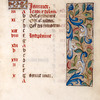 Opening page of calendar, decoration in outer border, written in French