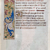 Opening of main text.  Initials, rubric, linefillers, border design